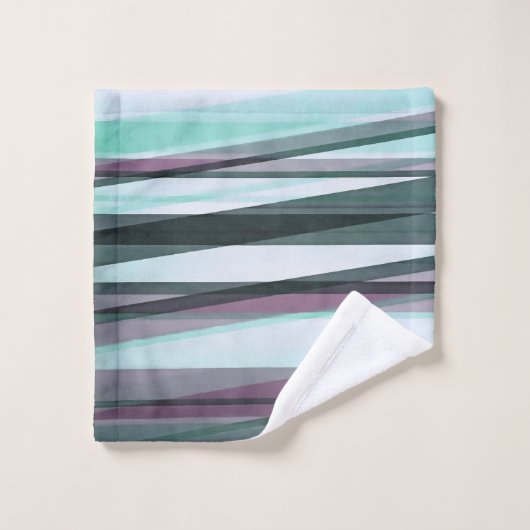 Halftransparante lagen in Aqua Burgundy en Gray Bad Handdoek (Wasdoekje)