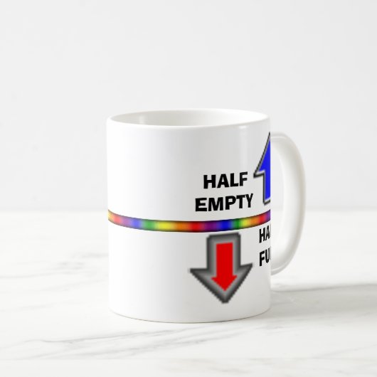 Halfvolledig of half leeg? koffiemok (Voorkant rechts)