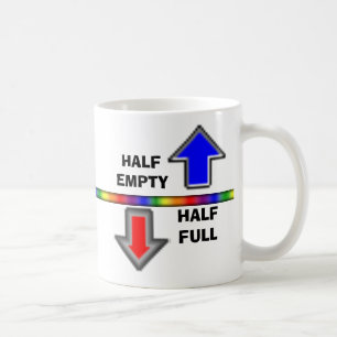 Halfvolledig of half leeg? koffiemok