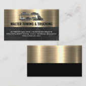 Halfvrachtwagen die auto's vervoert | Metalen goud Visitekaartje (Voorkant / Achterkant)