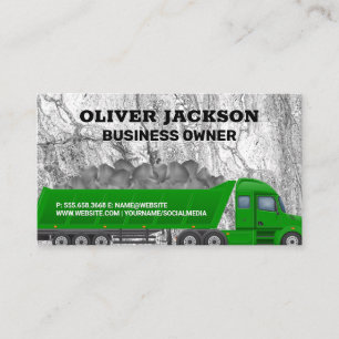 Halfvrachtwagen met grondstof visitekaartje