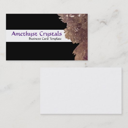 Halfwaardevol Amethyst kristallen Visitekaartje (Voorkant / Achterkant)