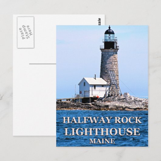 Halfway Rock Lighthouse, Maine Briefkaart (Voorkant / Achterkant)