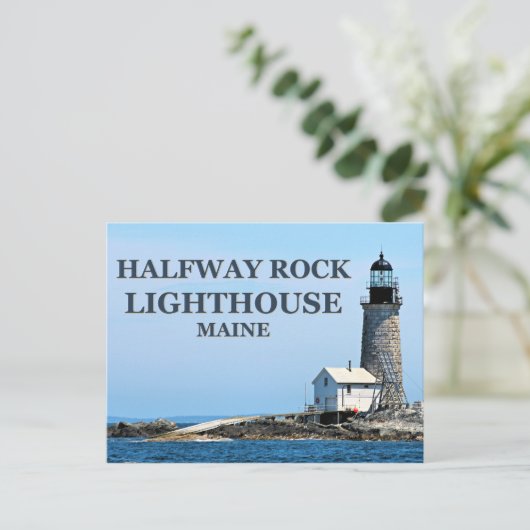 Halfway Rock Lighthouse, Maine Briefkaart (Staand voorkant)