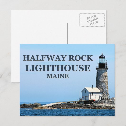 Halfway Rock Lighthouse, Maine Briefkaart (Voorkant / Achterkant)