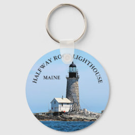Halfway Rock Lighthouse, Maine Button Sleutelhange Sleutelhanger