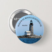 Halfway Rock Lighthouse, Maine Round Button (Voorkant /achterkant)