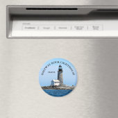 Halfway Rock Lighthouse, Maine Round Magnet (Insitu (Vaatwasser))