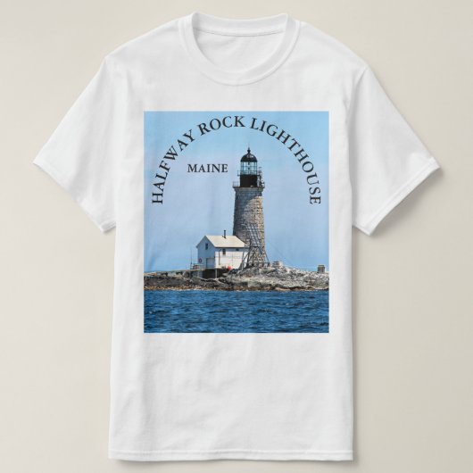 Halfway Rock Lighthouse, Maine T-Shirt (Design voorkant)