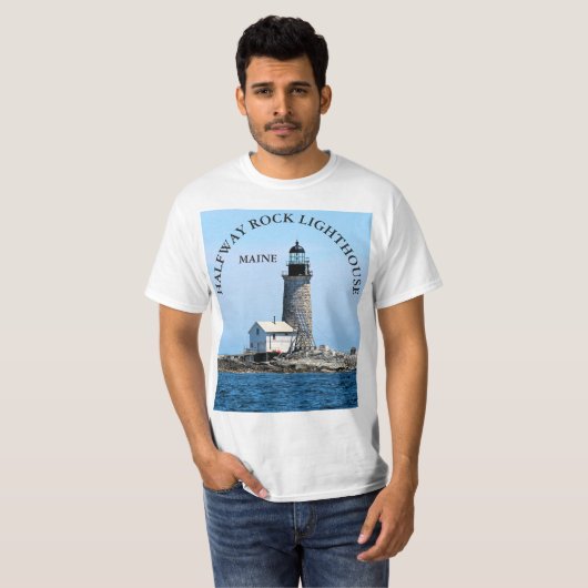 Halfway Rock Lighthouse, Maine T-Shirt (Voorkant volledig)