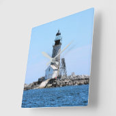 Halfway Rock Lighthouse, Maine Wall Clock Vierkante Klok (Hoek)