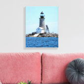 Halfway Rock Lighthouse, ME Wrapped Canvas Print (Insitu (Woonkamer))