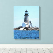 Halfway Rock Lighthouse, ME Wrapped Canvas Print (Insitu (Houten vloer))