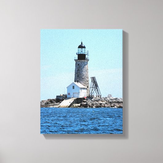 Halfway Rock Lighthouse, ME Wrapped Canvas Print (Voorkant)