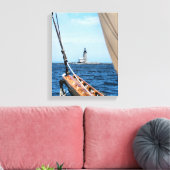 Halfway Rock Lighthouse, ME Wrapped Canvas Print (Insitu (Woonkamer))