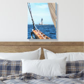 Halfway Rock Lighthouse, ME Wrapped Canvas Print (Insitu (Slaapkamer))