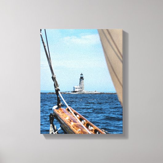 Halfway Rock Lighthouse, ME Wrapped Canvas Print (Voorkant)