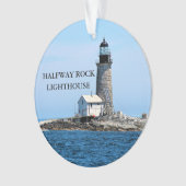 Halfway Rock vuurtoren, Maine Holiday Ornament (voorkant)