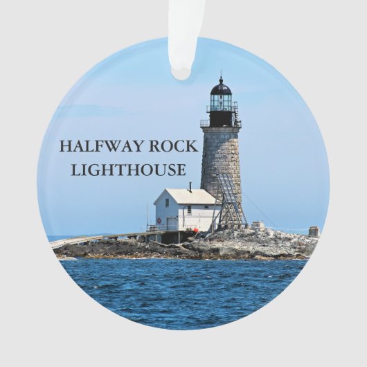 Halfway Rock vuurtoren, Maine Holiday Ornament (voorkant)