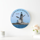 Halfway Rock-vuurtoren, Maine Round Wall-klok Grote Klok (Huis)