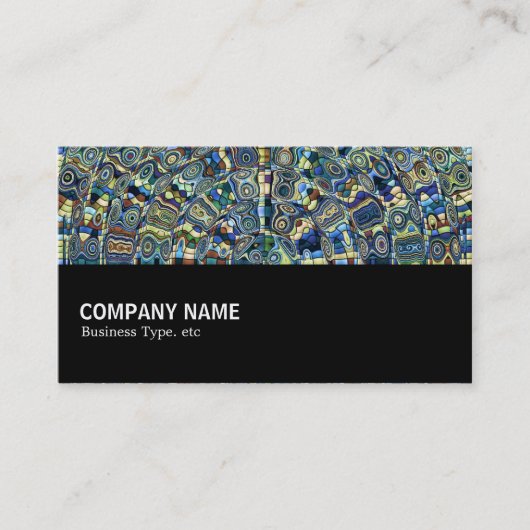 Halfweg 034 - Blauwe Abstract Vijver Visitekaartje (Voorkant)