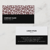 Halfweg - 8 petalen - Donkerbruin op wit Visitekaartje (Voorkant / Achterkant)