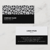 Halfweg - 8 Petals - wit op zwart Visitekaartje (Voorkant / Achterkant)