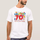 Halfweg naar 70! t-shirt (Voorkant)