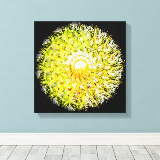 Halfweg naar de zonnepenseelstreek Spiral Mandala Canvas Afdruk (Insitu (Houten vloer))