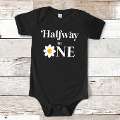 Halfweg naar één Retro Daisy halve verjaardag Romper