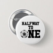 Halfweg naar één Voetbal sport halve dag Ronde Button 5,7 Cm (Voorkant /achterkant)