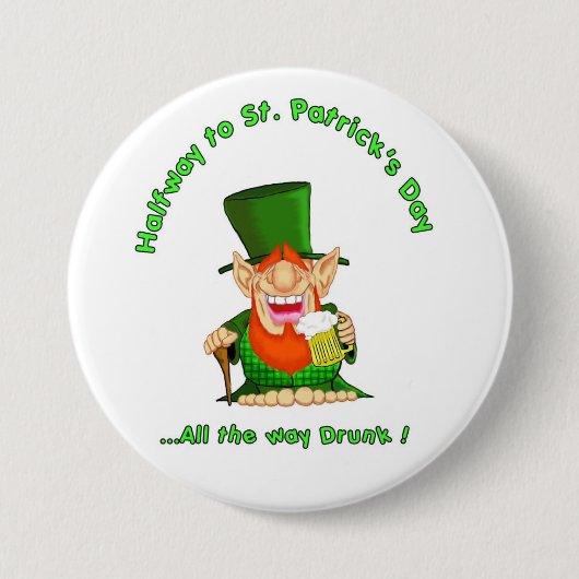 Halfweg naar St Patrick's Day Ronde Button 7,6 Cm (Voorkant)