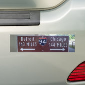 Halfweg Point, Detroit Chicago. Bumpersticker (Op auto)