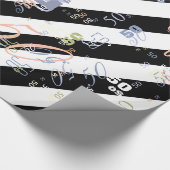 Halfwitte en zwarte afbeelding cadeaupapier (Hoek)