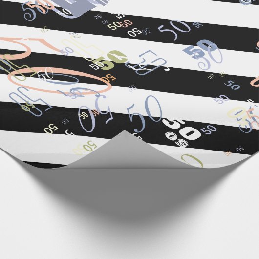 Halfwitte en zwarte afbeelding cadeaupapier (Hoek)