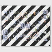 Halfwitte en zwarte afbeelding cadeaupapier (Vlak)