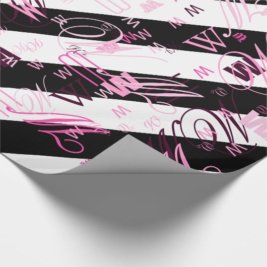 Halfwitte en zwarte afbeelding cadeaupapier (Hoek)