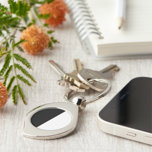 Halfwitte en zwarte afbeelding sleutelhanger (Zijkant)