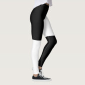 Halfwitte en zwarte helft leggings (Rechts)