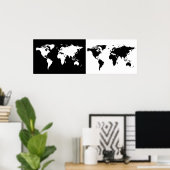 halfwitte wereldkaart poster (Thuiskantoor)