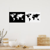 halfwitte wereldkaart poster (Keuken)