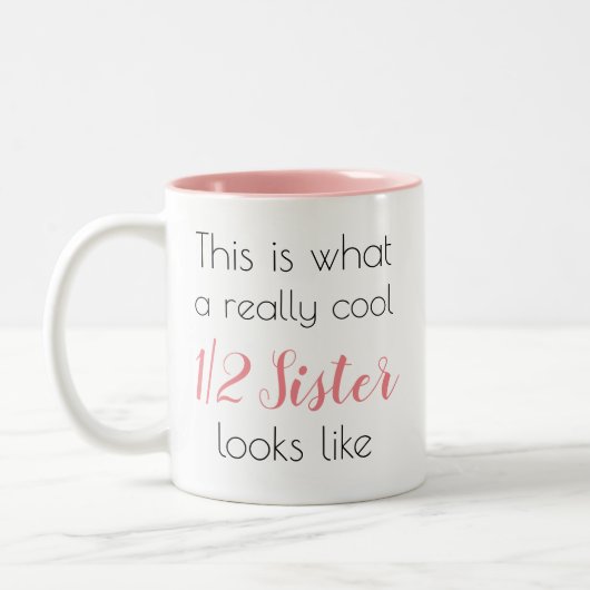 halfzus gepersonaliseerde girly Schattige Tweekleurige Koffiemok (Links)