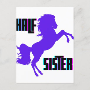 Halfzuster Paarse Pony Briefkaart