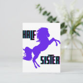 Halfzuster Paarse Pony Briefkaart (Staand voorkant)