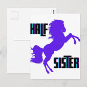 Halfzuster Paarse Pony Briefkaart (Voorkant / Achterkant)