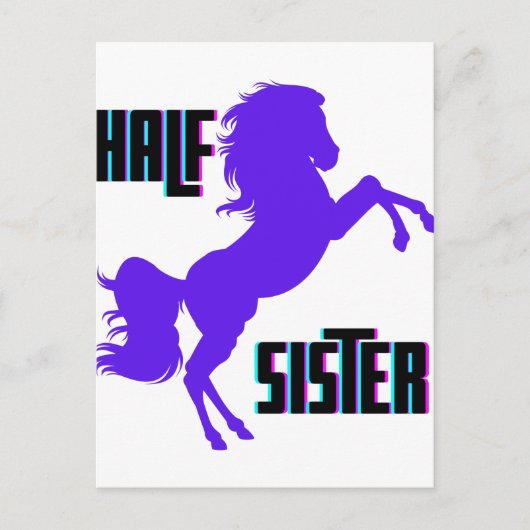 Halfzuster Paarse Pony Briefkaart (Voorkant)