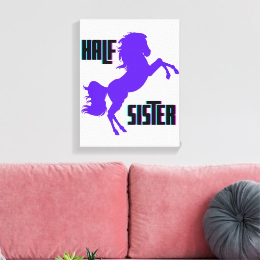 Halfzuster Paarse Pony Canvas Afdruk (Insitu (Woonkamer))