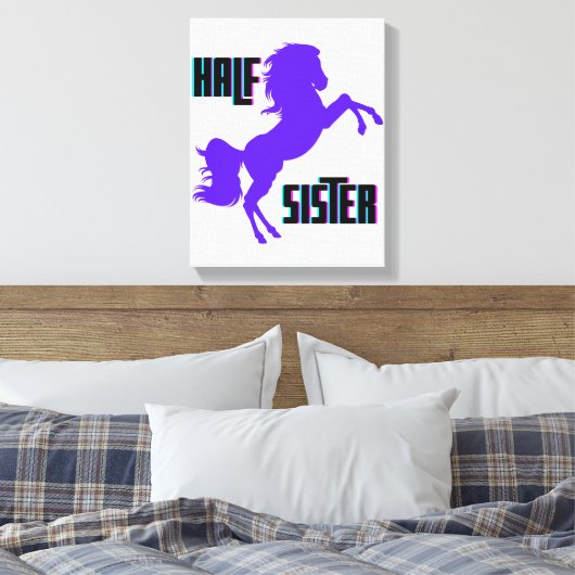 Halfzuster Paarse Pony Canvas Afdruk (Insitu (Slaapkamer))