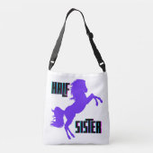 Halfzuster Paarse Pony Crossbody Tas (Achterkant)