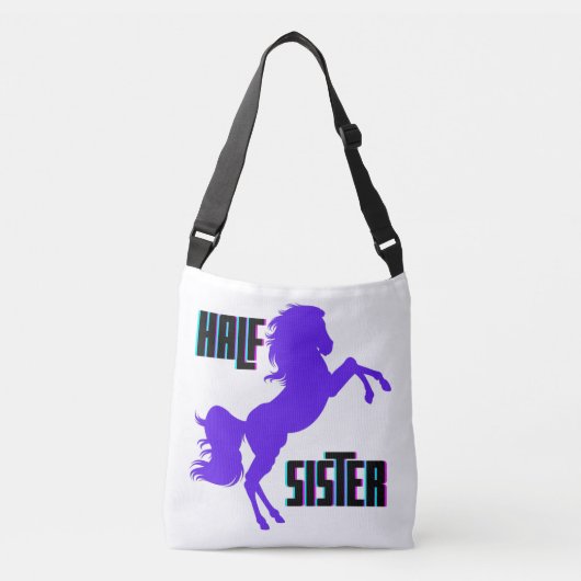 Halfzuster Paarse Pony Crossbody Tas (Voorkant)